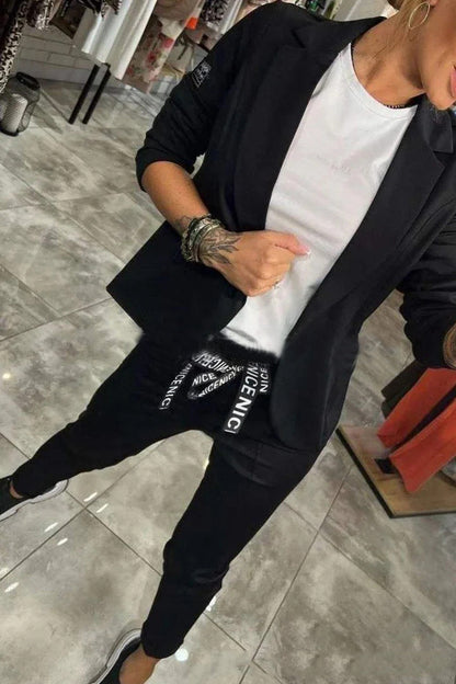 Rachael's Women's Casual Suit Jacket Pants 2-Piece Set