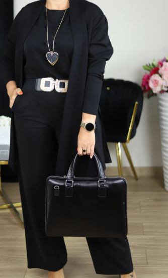 Elegant Longline Cardigan Top and Pants 3-Piece Set