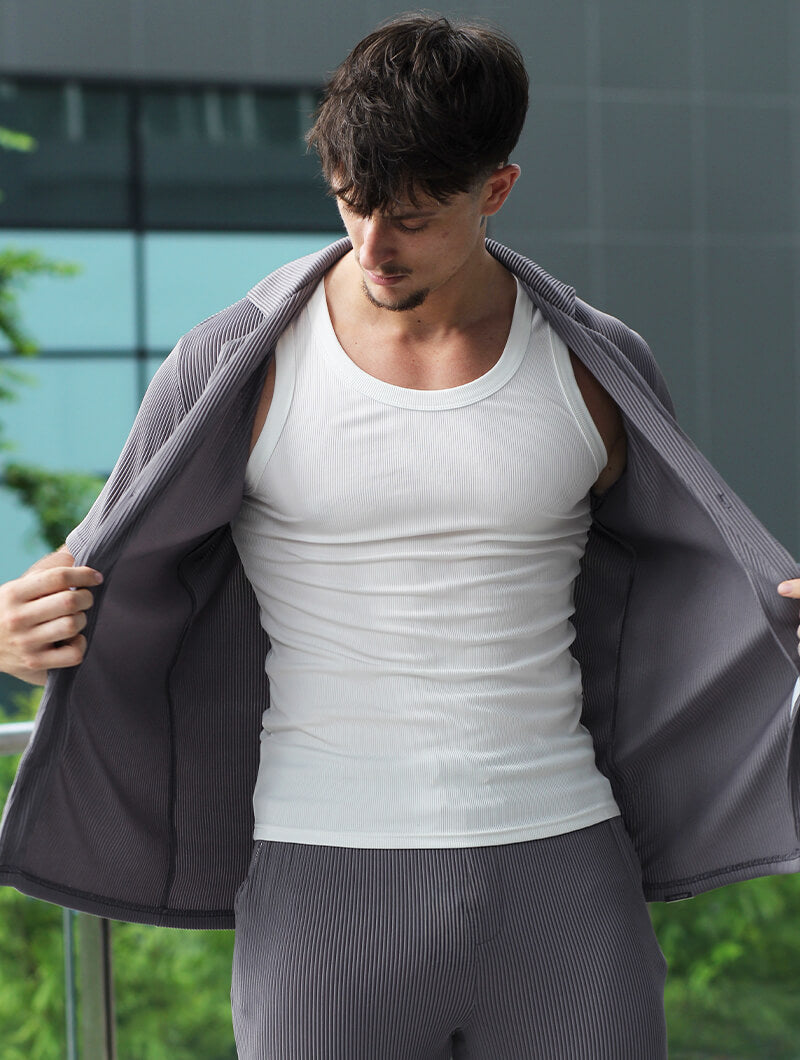 Preston's Ribbed Shirt - Grey