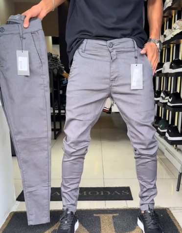 Men’s Slim-Fit Casual Solid Colour Pants