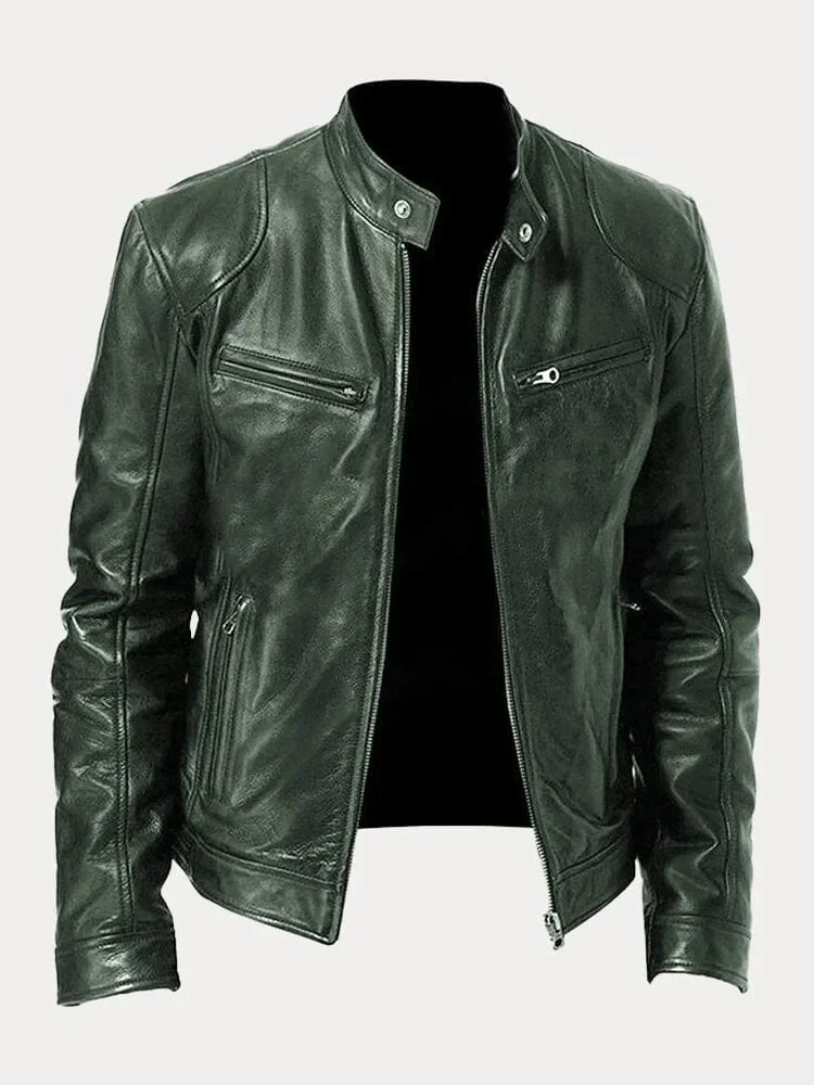 Tom's Casual Zipper Leather Jacket
