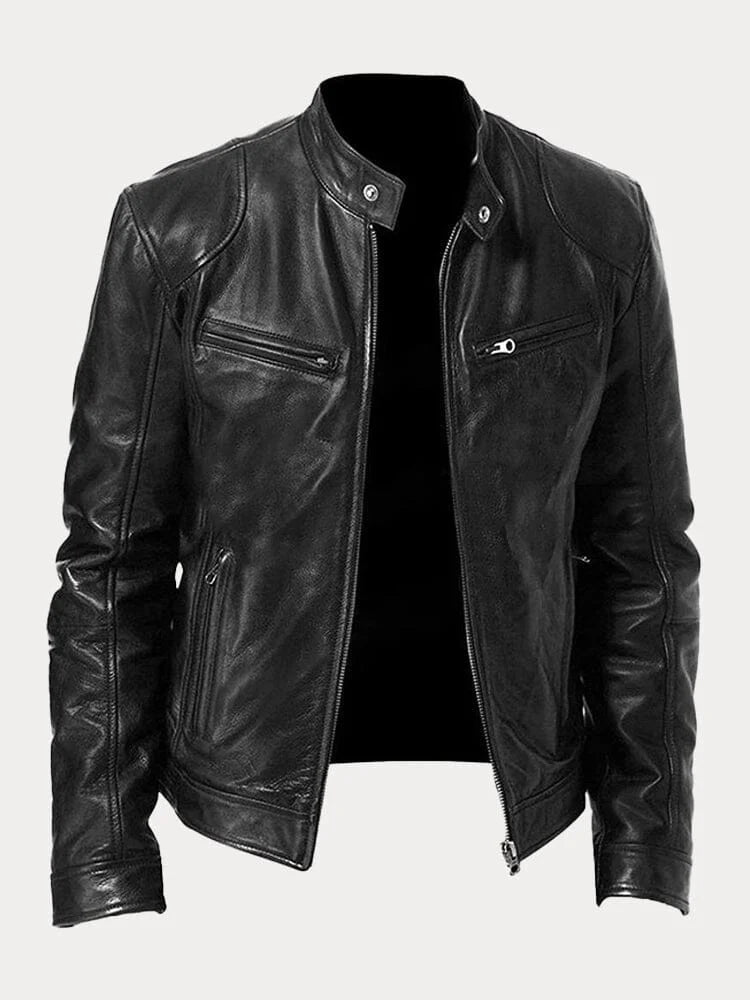 Tom's Casual Zipper Leather Jacket