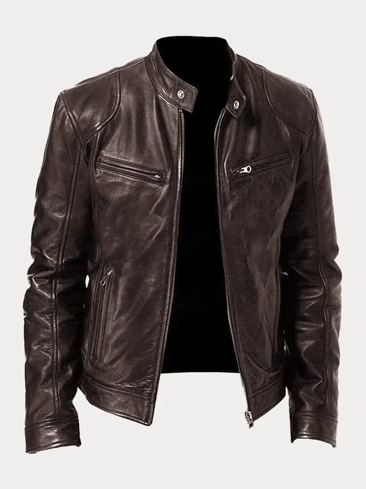Tom's Casual Zipper Leather Jacket