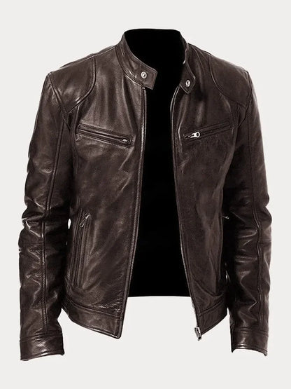 Tom's Casual Zipper Leather Jacket