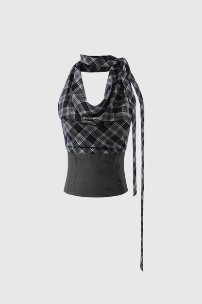 Dagon Grid Wide-Leg Pants Set