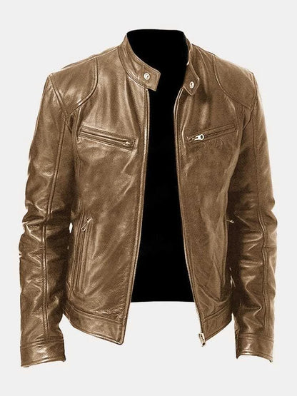 Tom's Casual Zipper Leather Jacket