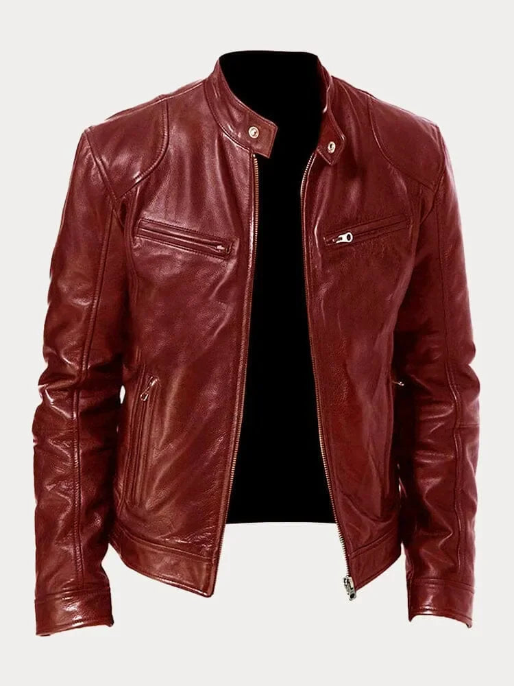 Tom's Casual Zipper Leather Jacket