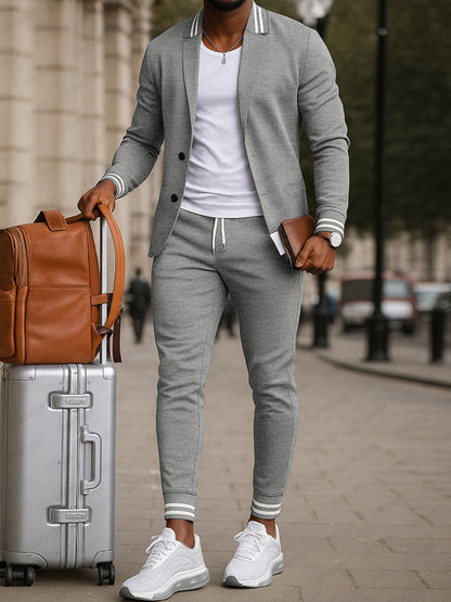 Athletic Inspired Blazer and Pants Set