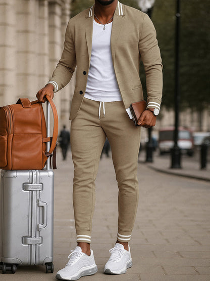 Athletic Inspired Blazer and Pants Set