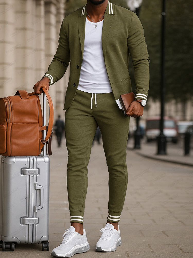 Athletic Inspired Blazer and Pants Set
