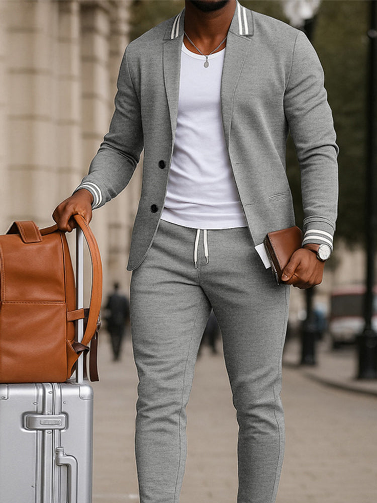 Athletic Inspired Blazer and Pants Set