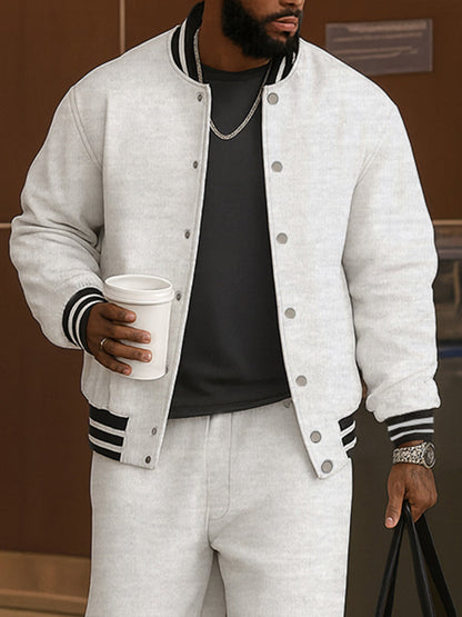 Classic Striped Trim Jacket and Pants Set