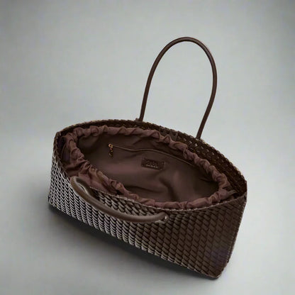 Daria Woven Leather Handbag