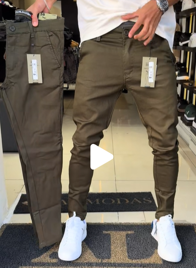 Men’s Slim-Fit Casual Solid Colour Pants