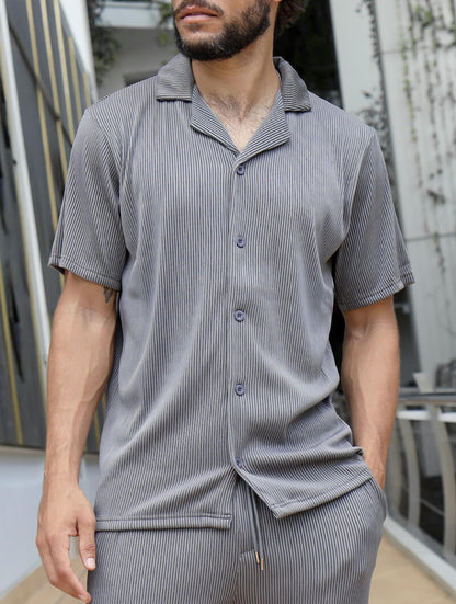 Preston's Ribbed Shirt - Grey