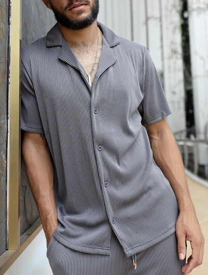 Preston's Ribbed Shirt - Grey