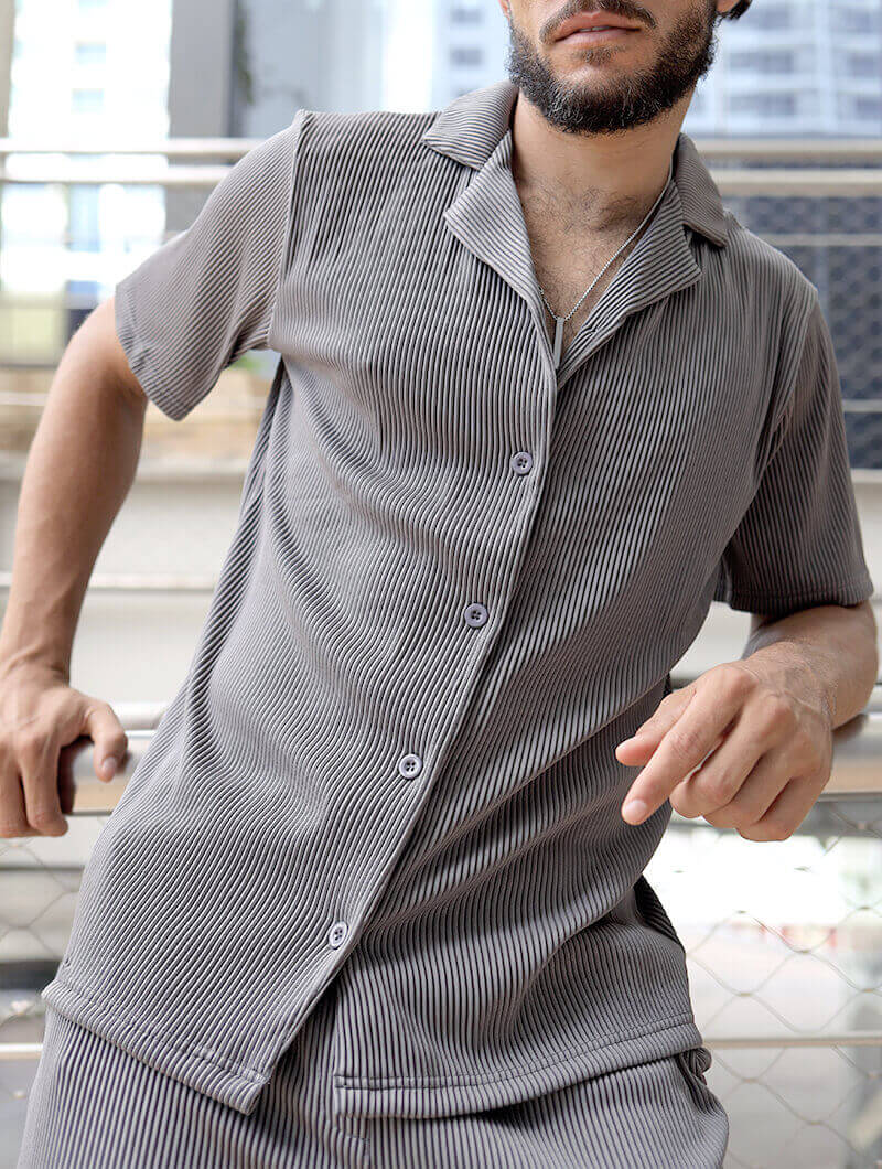 Preston's Ribbed Shirt - Grey