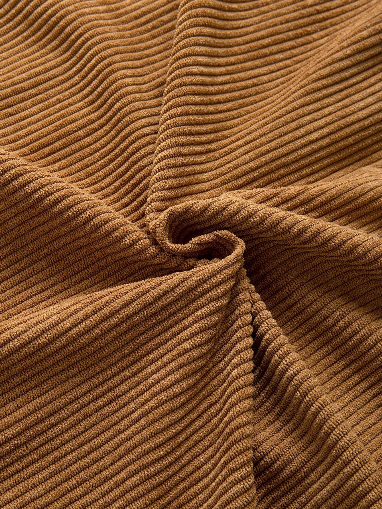 Relax Fit Colour-block Corduroy Hooded Shirt