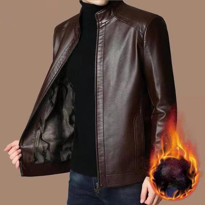 Tom's Faux Fur Lined Warm Leather Jacket