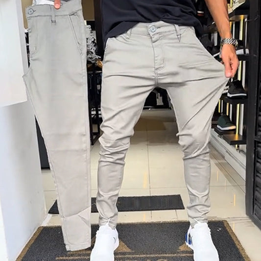 Men’s Slim-Fit Casual Solid Colour Pants