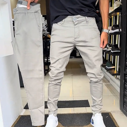 Men’s Slim-Fit Casual Solid Colour Pants