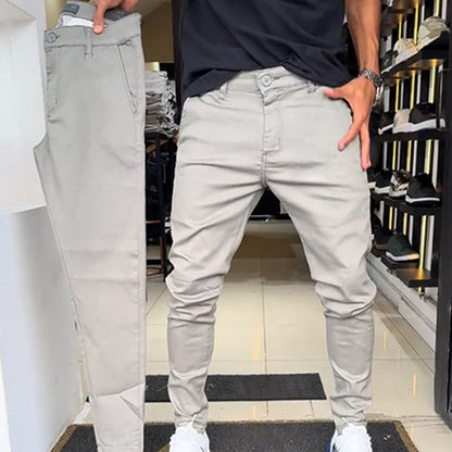 Men’s Slim-Fit Casual Solid Colour Pants